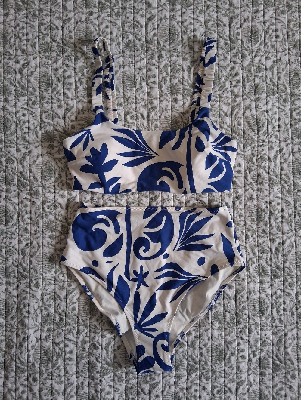 H&M White & Blue Bikini Set